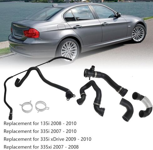 6pcs برودة المبرد المبرد مجموعة أنابيب خلط المياه متوافقة مع 135i 335i xdrive 335xi 2007 2008 2008 2010 استبدال 11537585023 17128570061 17127604542 in Saudi Arabia