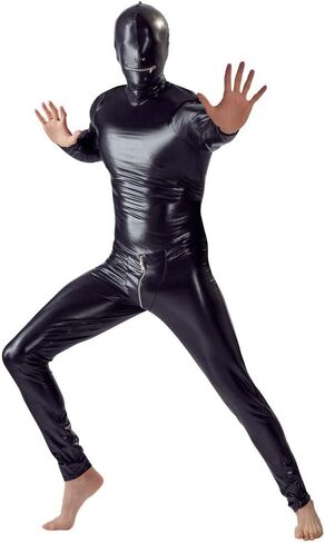 Men's Shiny Patent Leather Catsuit Full Body Men Design Sexy Latex Tight Zipper Jumpsuit Rubber Clothing with Crotch Zipper in Saudi Arabia
