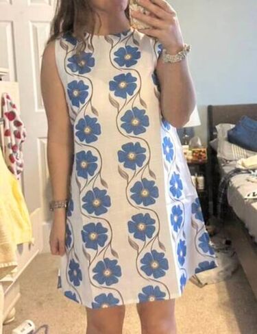 نساء الصيف الأزهار طباعة مصغرة فستان رومانسي بلا أكمام تحول in Kuwait