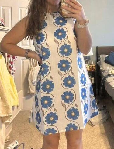 نساء الصيف الأزهار طباعة مصغرة فستان رومانسي بلا أكمام تحول in Kuwait