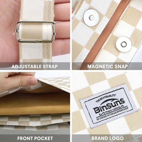 حقيبة حمل نسائية من BINSUNS - حقيبة يد كبيرة الحجم وحقيبة يد جمالية - حقيبة يد للعمل المدرسي والسفر والتسوق على الشاطئ (بني) in Kuwait