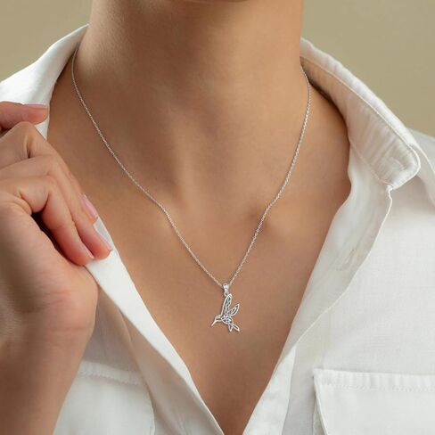Hummingbird Celtic Pendant Necklace for Women- 925 Sterling Silver Lucky Celtic Knot Humming Bird Necklaces Mother's Day Birthday Christmas Jewelry Gifts for Mom in Kuwait