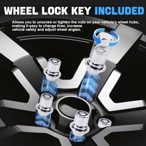العجلة قفل Lug Nut Set M12 x 1.5 مضاد للسرقة Toyota Camry Tacoma Corolla Highlander Avalon Rav4 Sienna Venza Celica Prius Matrix chr mirai lexus rx350 IS250 ES350 NX200T استبدال 00276-00900 in Kuwait