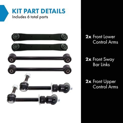 TRQ Front Underence Kit Control Arm Arm Bar Bar Rink متوافق مع 2010 Dodge RAM 2500 2011-2013 RAM 2500 3500 in Saudi Arabia