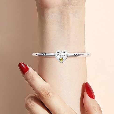 Birthstone Charms for Bracelets Heart Honor Month Flower Gifts for Women Accilible مع أساور Pandora Charms in Kuwait