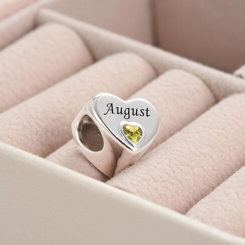 Birthstone Charms for Bracelets Heart Honor Month Flower Gifts for Women Accilible مع أساور Pandora Charms in Kuwait