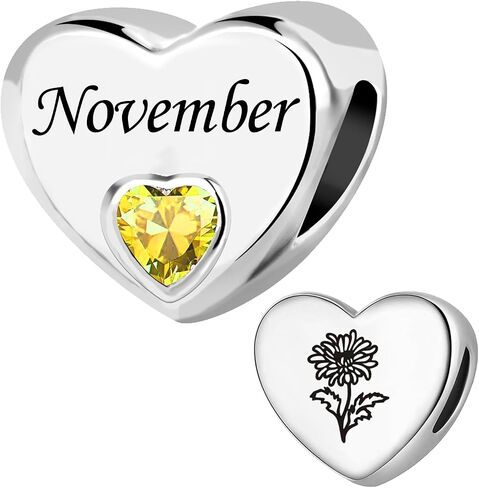 Birthstone Charms for Bracelets Heart Honor Month Flower Gifts for Women Accilible مع أساور Pandora Charms in Kuwait