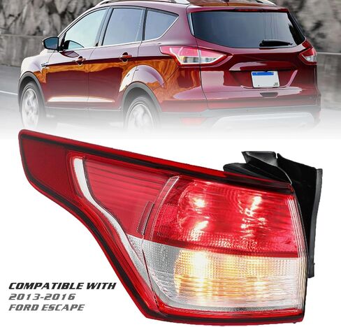 مجموعة خلفية خلفية خلفية متوافقة مع 2013-2016 Ford Escape LH لاستبدال مصباح الفرامل الأحمر مع الأسلاك والمصباح in Kuwait
