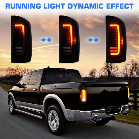 LED Tail Light + 3rd Light Light Fit لـ Dodge RAM 1500 2007-2008 ، مناسب لـ Dodge RAM 2500 3500 2007-2009 (نوع هالوجين ، إصدار LED المصنع) مجموعة مصباح خلفي خلفي ، عدسة دخان in Saudi Arabia