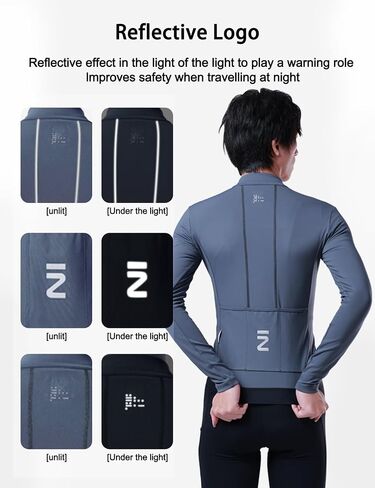 INBIKE Fleece Lined Cycling Jersey for Men Women, Winter Thermal Long Sleeve Bike Jacket with 3 Pockets, Quick Dry in Saudi Arabia