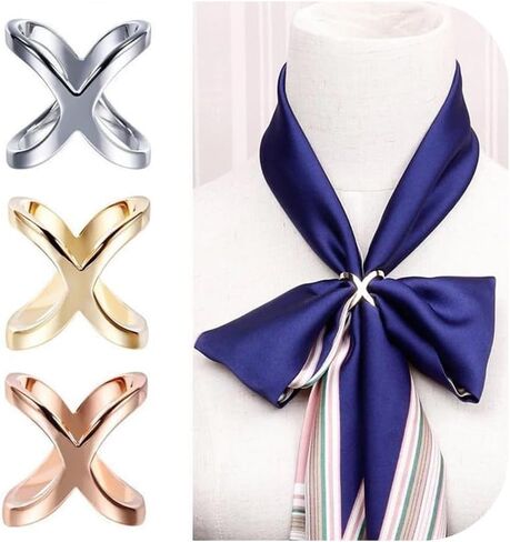 Scarf Rings for Women Silk Scarf Rings Metal Tshirt Tie Circle Clip Buckles Scarf Rings Slides for Scarves Shawl Silk Neckerchief Tshirt Coat Belt Buckle Jewelry Gifts… in Kuwait