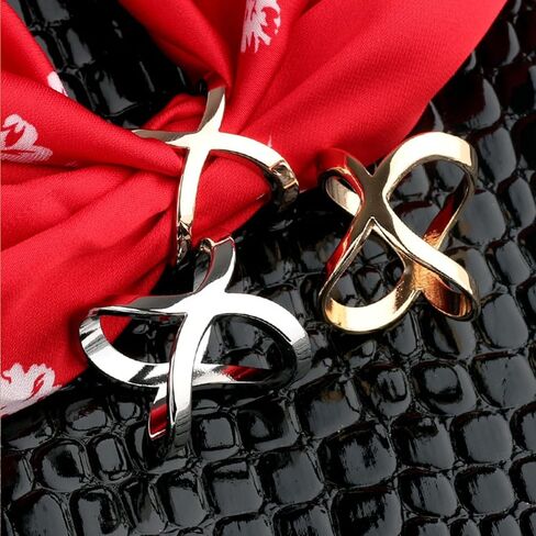 Scarf Rings for Women Silk Scarf Rings Metal Tshirt Tie Circle Clip Buckles Scarf Rings Slides for Scarves Shawl Silk Neckerchief Tshirt Coat Belt Buckle Jewelry Gifts… in Kuwait