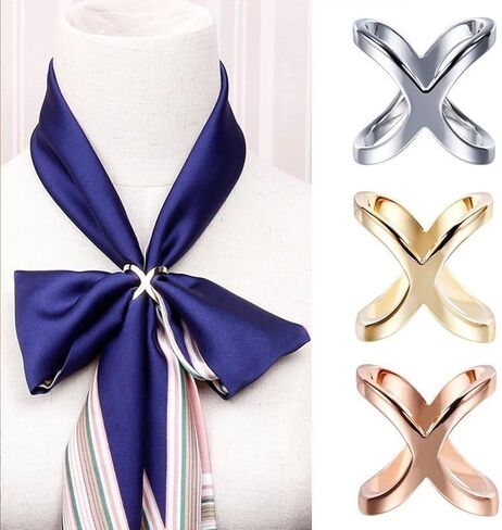Scarf Rings for Women Silk Scarf Rings Metal Tshirt Tie Circle Clip Buckles Scarf Rings Slides for Scarves Shawl Silk Neckerchief Tshirt Coat Belt Buckle Jewelry Gifts… in Kuwait