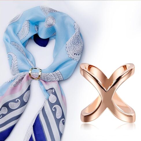 Scarf Rings for Women Silk Scarf Rings Metal Tshirt Tie Circle Clip Buckles Scarf Rings Slides for Scarves Shawl Silk Neckerchief Tshirt Coat Belt Buckle Jewelry Gifts… in Kuwait