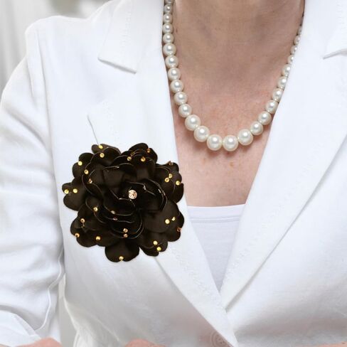 CSIYANJRY99 Dainty Fabric Rose Flower Large Brooch Lapel Pins Delicate Elegant Handmade Flower Brooches Pin Classic for Wedding Party Dance Banquet for Women Dress Suit Ceremony Clothes Accessories Jewelry Valentine's Day Gifts in Kuwait