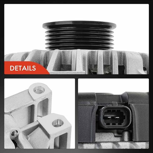 A-Premium Convalator متوافق مع Chevrolet Trailblazer 2007-2009 ، GMC Envoy 2007-2009 ، Buick Rainier 2007 ، Isuzu & Saab ، L6 4.2L ، 12V 150A CW 6-GROOVE PUNLEY ، استبدل# 15225928 in Saudi Arabia