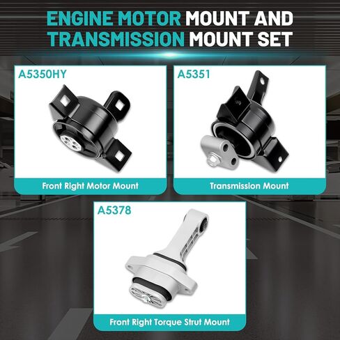 Engine Motor Mount & Transmission Mount Torque Strut Mount Set of 4 Fit for Toyota Camry 2010-2011 L4 2.5L Automatic Transmission Engine Motor Trans Mount Set#A62009, A4295, A62062, A4288 in Saudi Arabia