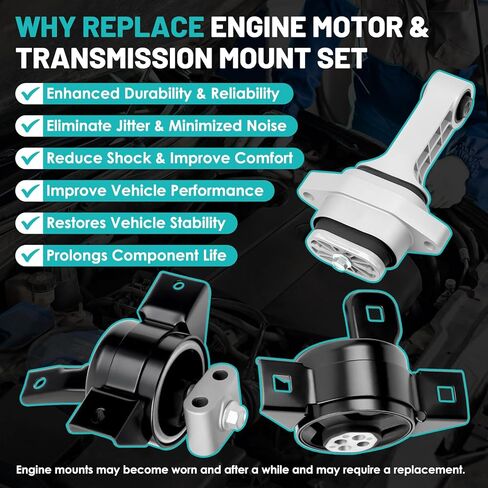 Engine Motor Mount & Transmission Mount Torque Strut Mount Set of 4 Fit for Toyota Camry 2010-2011 L4 2.5L Automatic Transmission Engine Motor Trans Mount Set#A62009, A4295, A62062, A4288 in Saudi Arabia