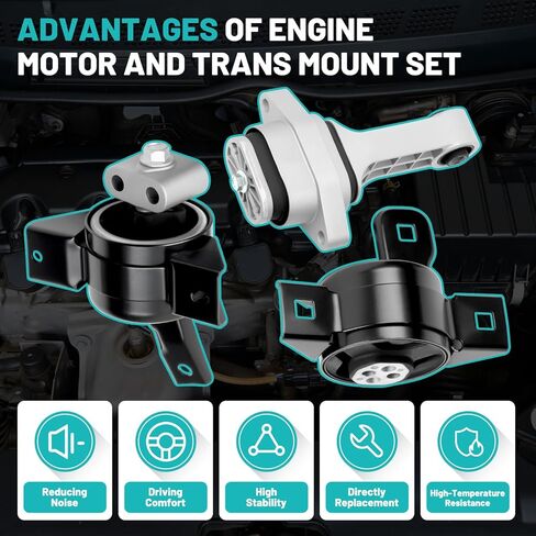 Engine Motor Mount & Transmission Mount Torque Strut Mount Set of 4 Fit for Toyota Camry 2010-2011 L4 2.5L Automatic Transmission Engine Motor Trans Mount Set#A62009, A4295, A62062, A4288 in Saudi Arabia