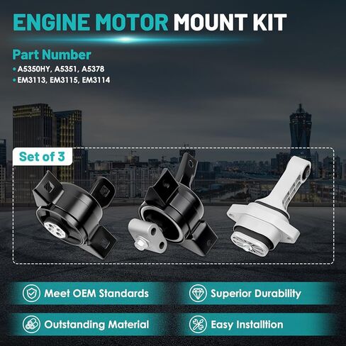 Engine Motor Mount & Transmission Mount Torque Strut Mount Set of 4 Fit for Toyota Camry 2010-2011 L4 2.5L Automatic Transmission Engine Motor Trans Mount Set#A62009, A4295, A62062, A4288 in Saudi Arabia