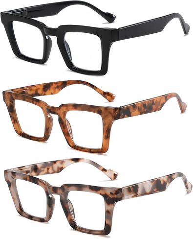 Oprah Style Reading Glasses for Women Blue Light Blocking Square Oversized Stylish Thick Readers Spring Hinge in Saudi Arabia