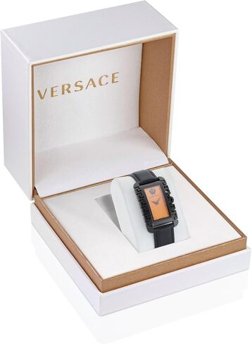 Versace Flair Collection Luxury Mens Watches مع حزام أسود وحالة تتميز بالطلب البرتقالي in Saudi Arabia