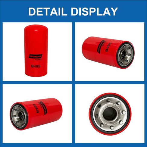 B495 Oil Filter Compatible with Detroit Diesel Series 50, Series 55, Series 60 engines Replace P552100 LF3620 23530573(set of 3) in Saudi Arabia