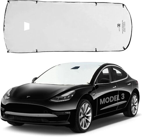 Tesla Model 3 Sunshade Roof, T-Shape Tesla Model Sunshade with Suction Tubes for Easy Installation, Tesla Model 3 Window Shade, Protects Tesla Model Interior, Enhances Driving Comfort in Saudi Arabia