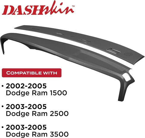 CAPTSKIN من قطعتين مقولبة غطاء داش متوافق مع 2002-2005 دودج رام (2003-2005 RAM 2500 و 3500) باللون الرمادي المظلم-مصنوع في الولايات المتحدة الأمريكية in Kuwait