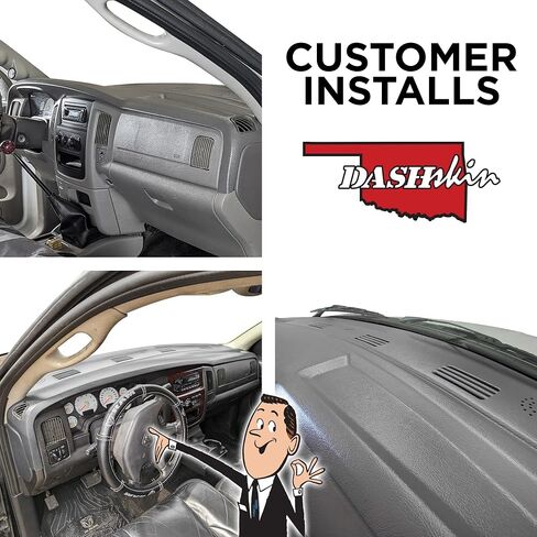 CAPTSKIN من قطعتين مقولبة غطاء داش متوافق مع 2002-2005 دودج رام (2003-2005 RAM 2500 و 3500) باللون الرمادي المظلم-مصنوع في الولايات المتحدة الأمريكية in Kuwait