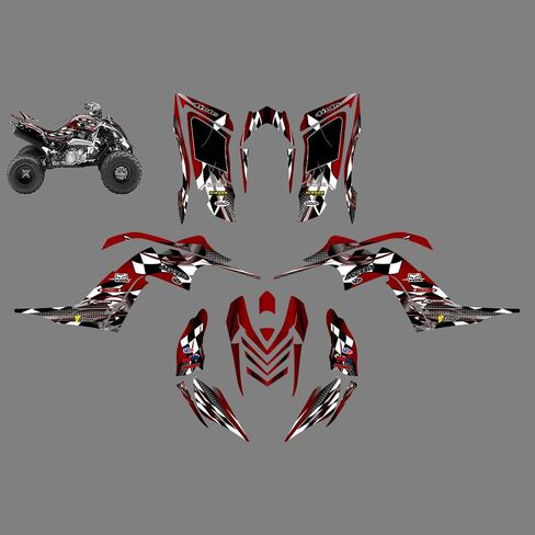 Graphics Kit for Yamaha Raptor 700 YFM700 2006-2012 ATV Full Cover Graphic Stiker Decals 32 Mil-ATV UTV Quad Dirtbike Racing Decal Automotive Motocross Accessories (Style 5) in Saudi Arabia