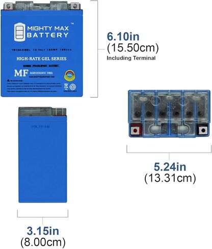Mighty Max Battery 12V 12AH 165CCA GEL Battery Replaces Honda CB350 SuperSprt Four 68-74 in Saudi Arabia