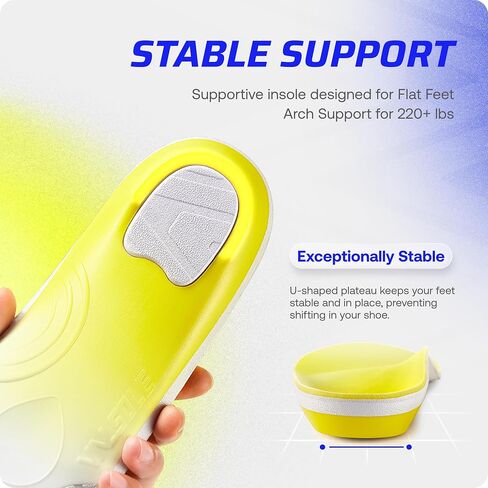 Valsole MaxStabpistive Insooles - تقويم العظام لتخفيف آلام الكعب - الدعم العالي الدعم الإدراج لأصحاب تقويم العظام لالتهاب اللفافة الصخري - أعيال أحذية العمل للرجال - كل يوم راحة متفوقة in Kuwait