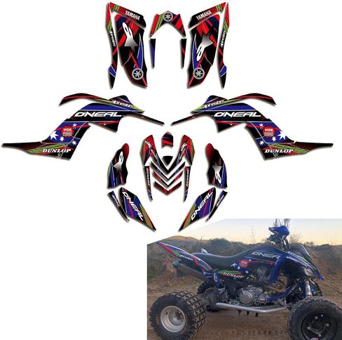 Graphics Kit for Yamaha Raptor 700 YFM700 2006-2012 ATV Full Cover Graphic Stiker Decals 32 Mil-ATV UTV Quad Dirtbike Racing Decal Automotive Motocross Accessories (Style 5) in Saudi Arabia