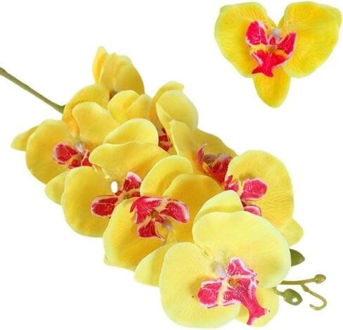 Corkwaw 50 Pcs Orchid Petals Artificial Decorations Orchids Heads Flowers Faux Silk Phalaenopsis Butterfly Flower Heads for Handmade DIY Home Wedding Party Decoration (Blue) in Saudi Arabia
