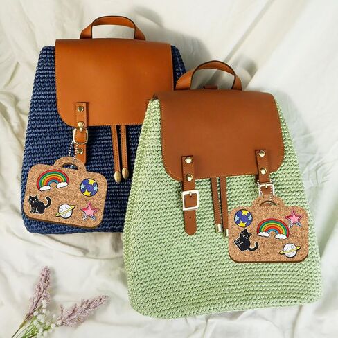 Peaceblue 4PCS Bag Bag Bean Pin Pin Board Collection مع سلسلة مفاتيح للحقيبة ، حقيبة الظهر 4.7 "× 3.9" ، تخزين منظم إطار عرض دبابيس لإظهار أنماط فريدة للطالب ، ذكور ، أنثى in Kuwait