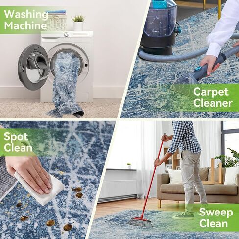 Door Mat Entryway Rug, 2x3 Doormat Small Area Rug Soft Non-Slip Machine Washable Rug Low-Pile Throw Rug Oriental Vintage Boho Rug Carpet for Living Room Bedroom Kitchen Entrance Blue in Saudi Arabia