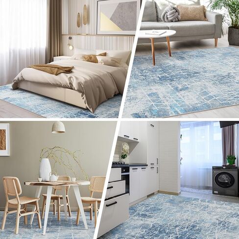 Door Mat Entryway Rug, 2x3 Doormat Small Area Rug Soft Non-Slip Machine Washable Rug Low-Pile Throw Rug Oriental Vintage Boho Rug Carpet for Living Room Bedroom Kitchen Entrance Blue in Saudi Arabia