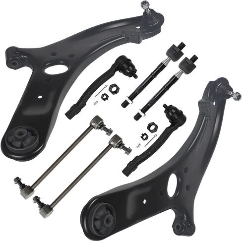 Detroit Axle - Front Control Arms Kit for 2012-2017 Hyundai Accent, 2 Lower Control Arms w/Ball Joints, 4 Inner & Outer Tie Rods, 2 Sway Bar Links 2013 2014 2015 2016 Replacement in Saudi Arabia