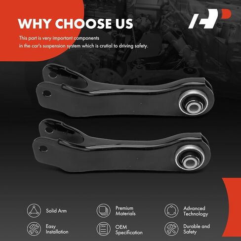 A-Premium 2 X الخلفي الذراع الأمامي للأمام ، مع جلبة ، متوافقة مع سلسلة Jeep KL Cherokee 2014-2023 و Chrysler 200 2015-2017 in Saudi Arabia