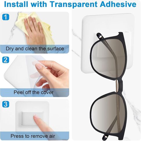 Sunglasses Organizer Wall Mounted Acrylic Sunglass Holder for Multiple Glasses,2 Pack Hanging Sunglasses Storage with 7 Slots- (Clear) in Saudi Arabia