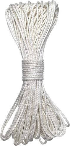 12 Strand Braided UHMWPE Rope -2mm 500kg Fracture Strain - Suitable for Tents, Kiteboarding, and Other (2mmwhite100ft) in Saudi Arabia