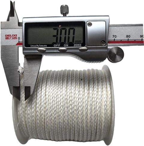 12 Strand Braided UHMWPE Rope -2mm 500kg Fracture Strain - Suitable for Tents, Kiteboarding, and Other (2mmwhite100ft) in Saudi Arabia