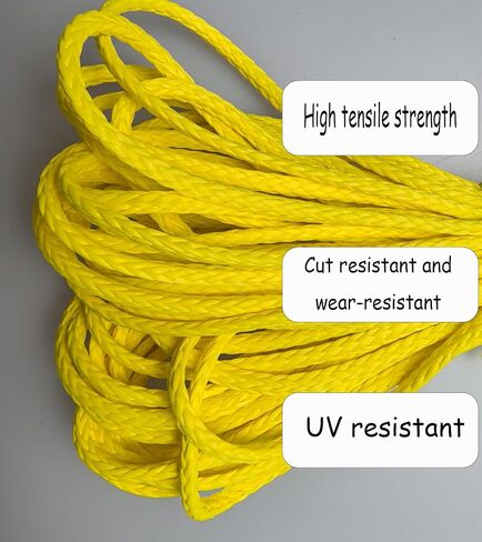 12 Strand Braided UHMWPE Rope -2mm 500kg Fracture Strain - Suitable for Tents, Kiteboarding, and Other (2mmwhite100ft) in Saudi Arabia