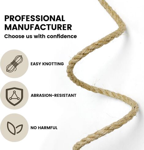 3/8 Inch 100Ft Natural Sisal Rope for Cat Scratcher, Cat Scratching Post Tower Replacement, Recovering and DIY in Saudi Arabia