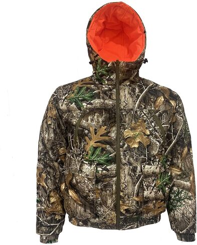 Realtree Edge Full Camo Camo عكس البرتقالي الأداء الأداء السترة الشتوية in Saudi Arabia