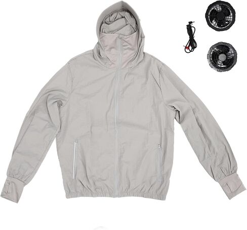 Ymiko Air Conditioned Jacket with Fan, Sunscreen, USB Powered, Men, UV Proof Cool Clothing, Outdoor Work, Golfing, Fishing, Civil Work (L) in Saudi Arabia