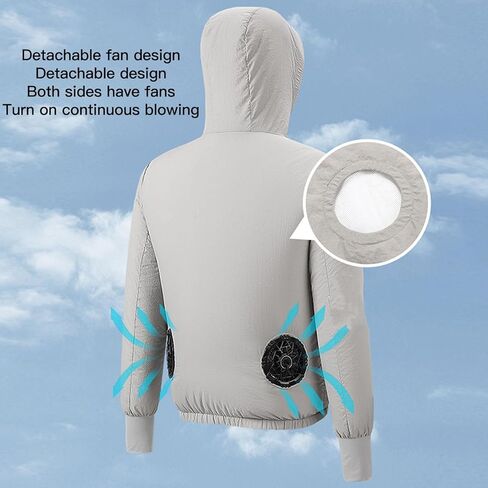 Ymiko Air Conditioned Jacket with Fan, Sunscreen, USB Powered, Men, UV Proof Cool Clothing, Outdoor Work, Golfing, Fishing, Civil Work (L) in Saudi Arabia