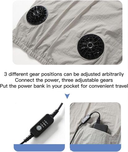 Ymiko Air Conditioned Jacket with Fan, Sunscreen, USB Powered, Men, UV Proof Cool Clothing, Outdoor Work, Golfing, Fishing, Civil Work (L) in Saudi Arabia