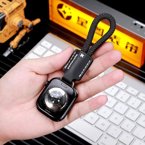جلد قصير مضفر من جلد أبل ووتش فوب مفتاح مقطع الجيب ساعة الجيب 49 ملم Series123456789S10S in Kuwait
